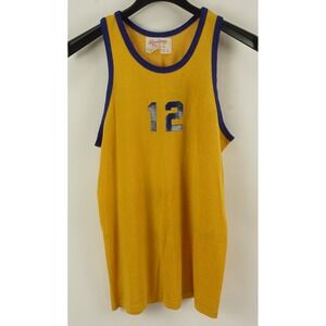 Vintage 1940s 1950s Rawlings Game-Worn Knit Basketball‎ Jersey Men's Large Tank